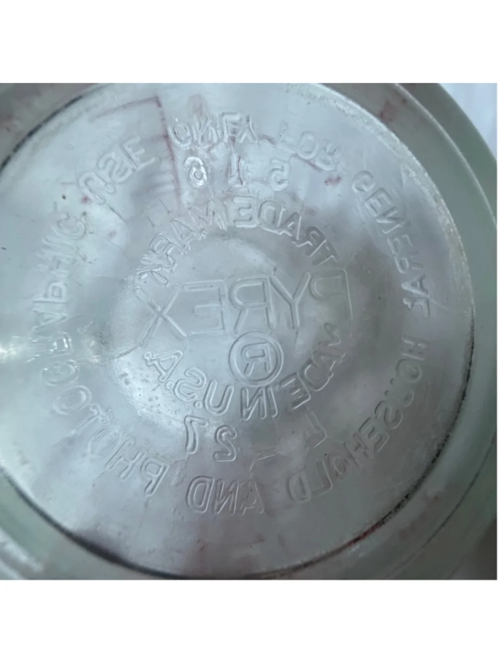Vintage PYREX 516 Clear Glass Measuring Cup Red Lettering Closed D Handle 2 Cup